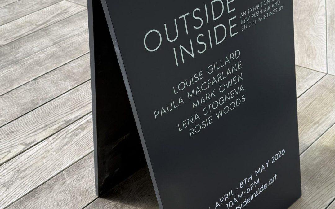 Sandwich board for outside the exhibition