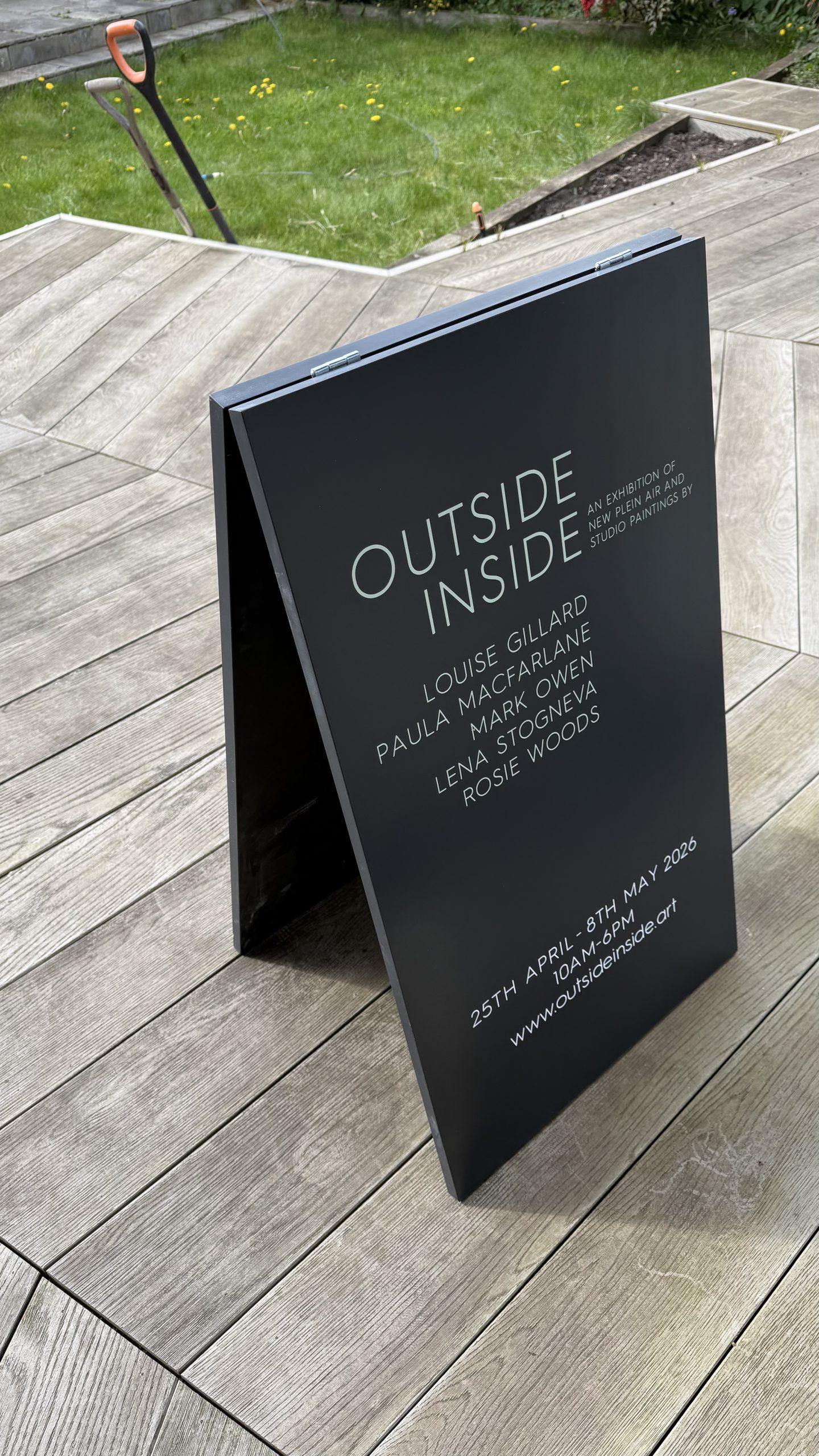 Sandwich board for outside the exhibition