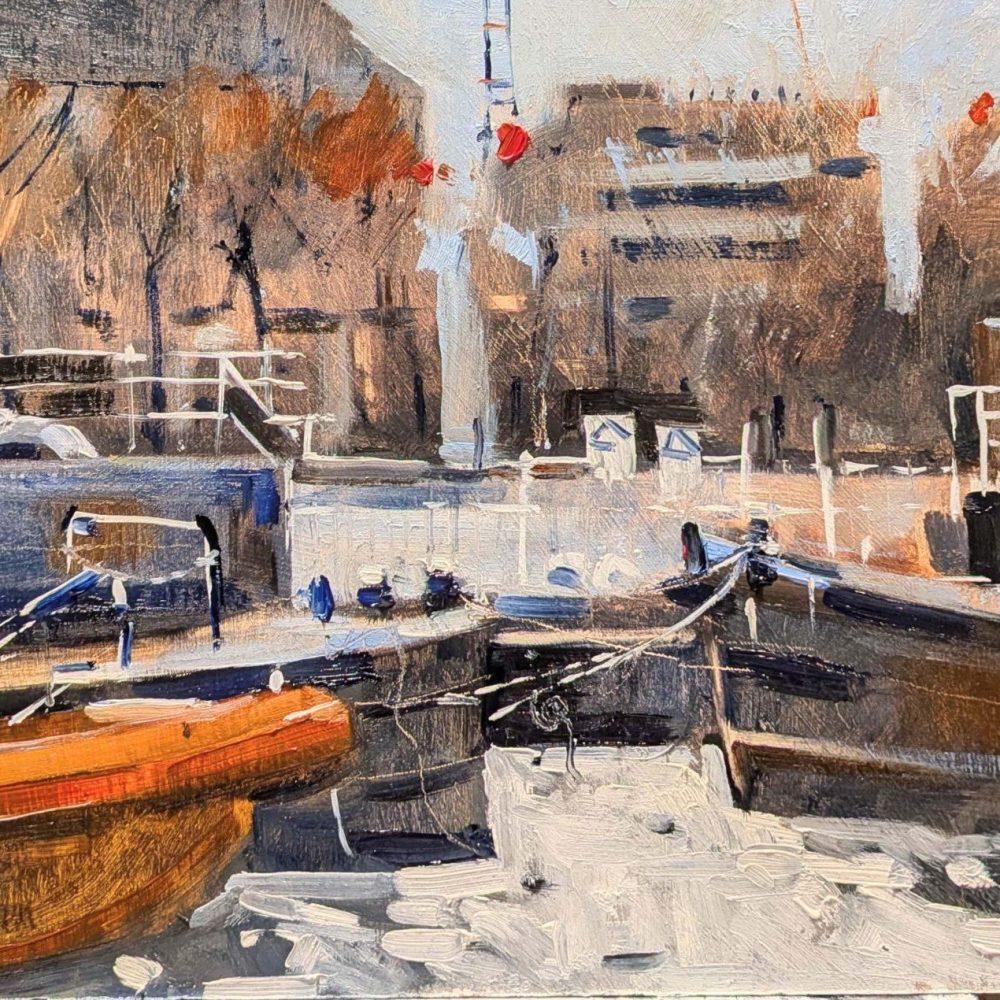 Barges and Boats next to Lambeth Bridge