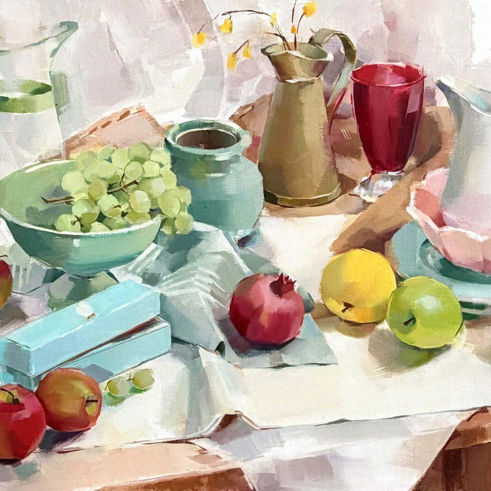 Apples, Pomegranate and grapes
